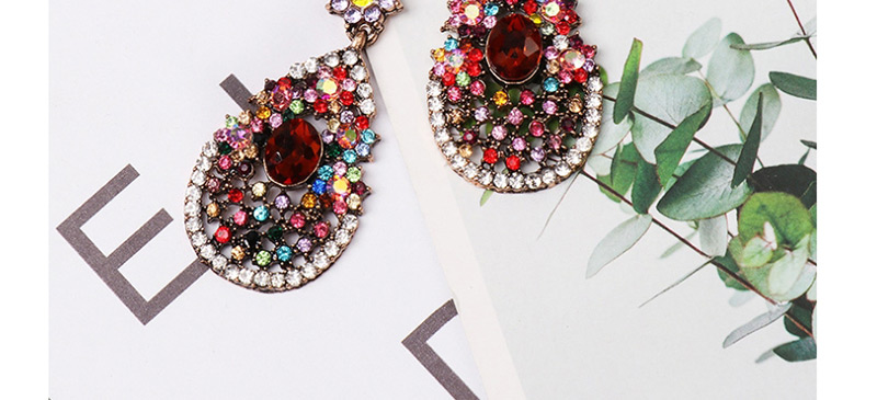Fashion Color Drop-shaped Diamond Stud Earrings,Drop Earrings
