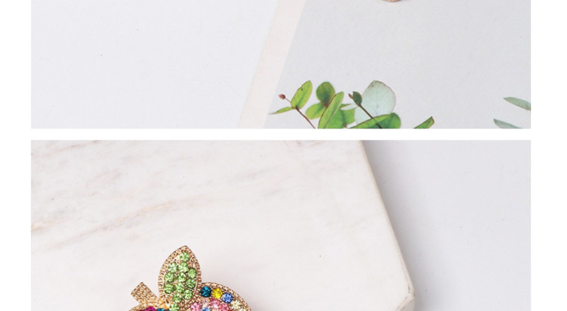 Fashion Color Fruit Apple And Diamond Earrings,Stud Earrings