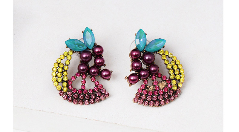Fashion Red Wine Fruit Earrings,Stud Earrings