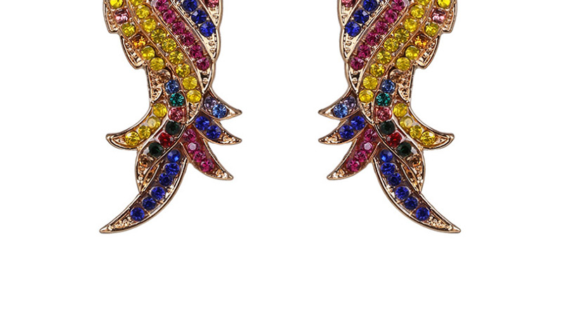 Fashion Yellow Electroplated Crystal Diamond Bird Earrings,Stud Earrings