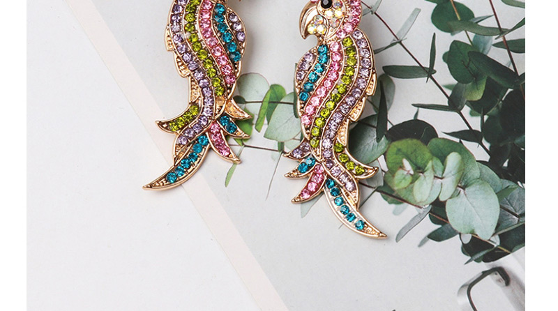 Fashion Yellow Electroplated Crystal Diamond Bird Earrings,Stud Earrings