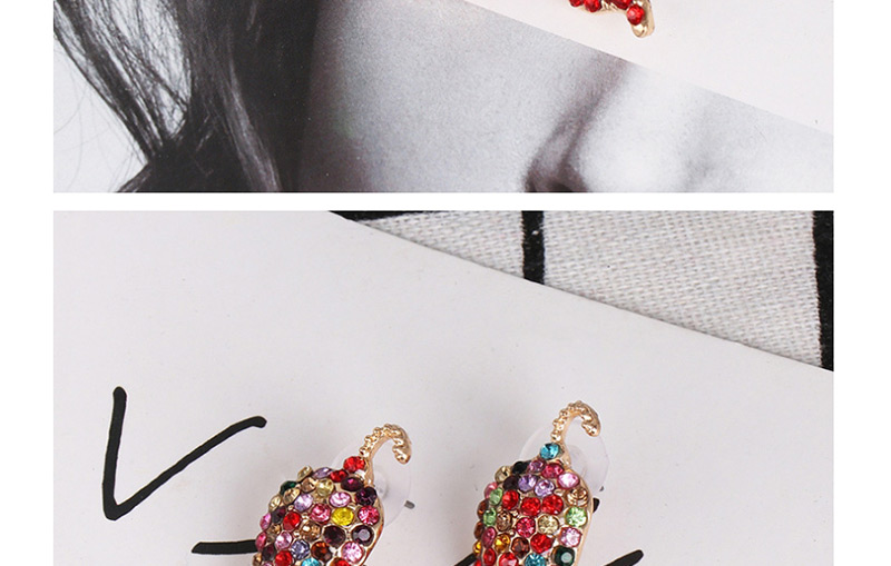 Fashion Color Studded Small Pepper Vegetable Earrings,Stud Earrings