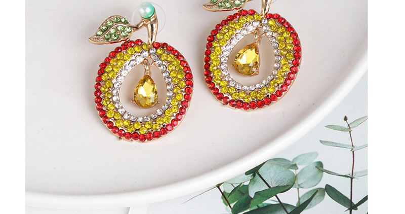 Fashion Color Diamond Crystal Orange Earrings,Stud Earrings