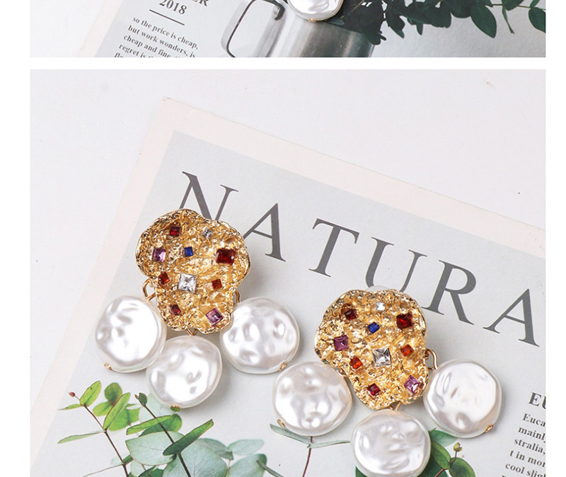 Fashion White Titanium Steel Plated Flower Pearl Earrings,Drop Earrings