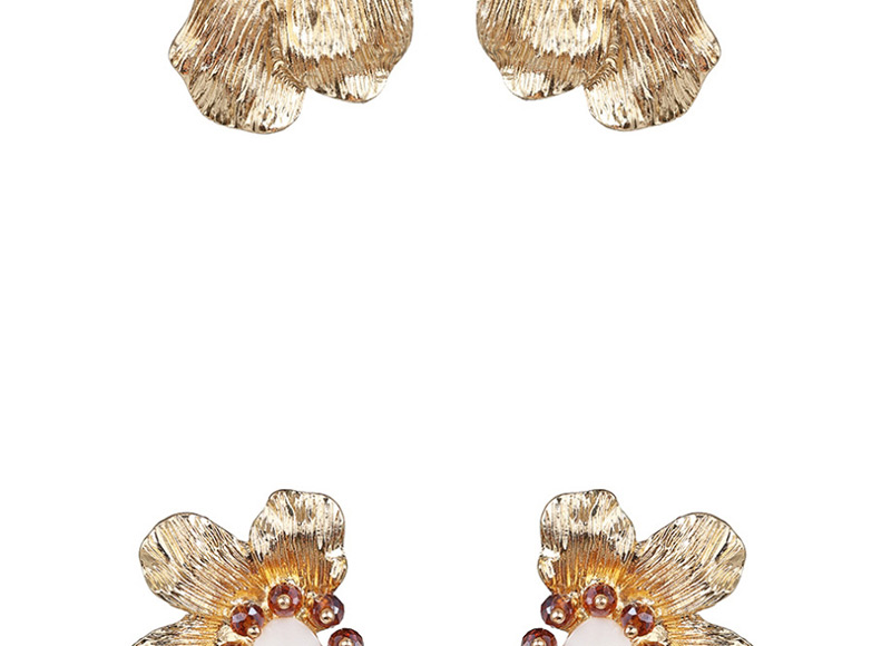 Fashion White Alloy Flower Earrings,Stud Earrings