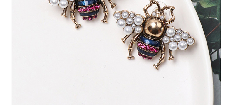Fashion Gold Pearl Bee Earrings,Stud Earrings
