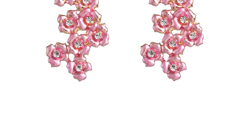Fashion Pink Flower Paint Stud Earrings,Drop Earrings