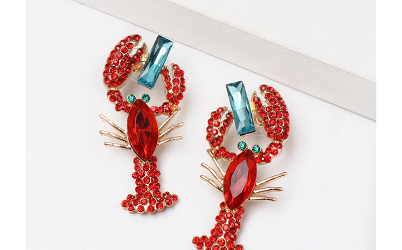 Fashion Red Lobster Earrings,Stud Earrings