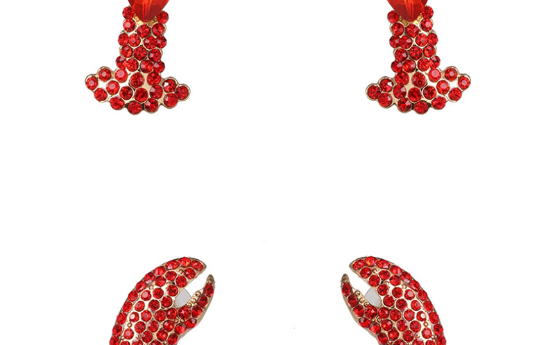 Fashion Red Lobster Earrings,Stud Earrings