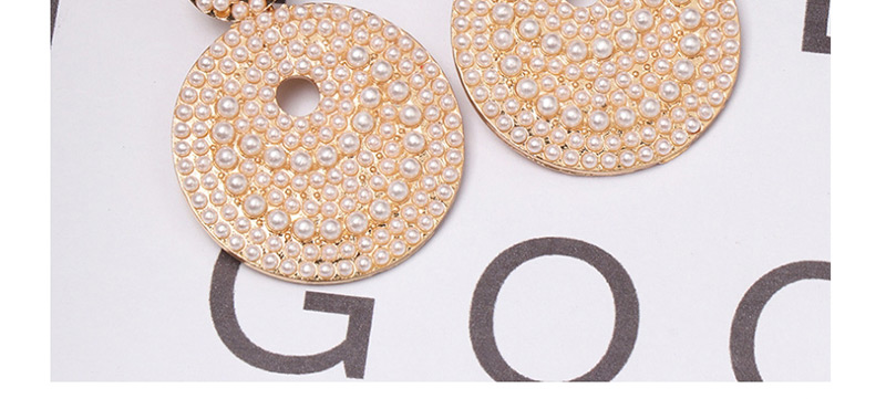 Fashion Gold Disc Pearl Stud Earrings,Drop Earrings