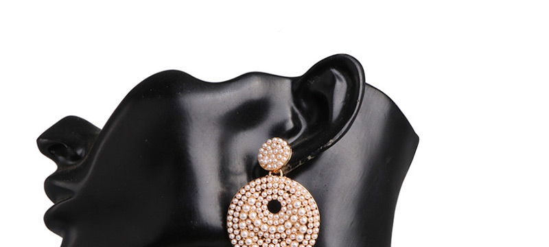 Fashion Gold Disc Pearl Stud Earrings,Drop Earrings