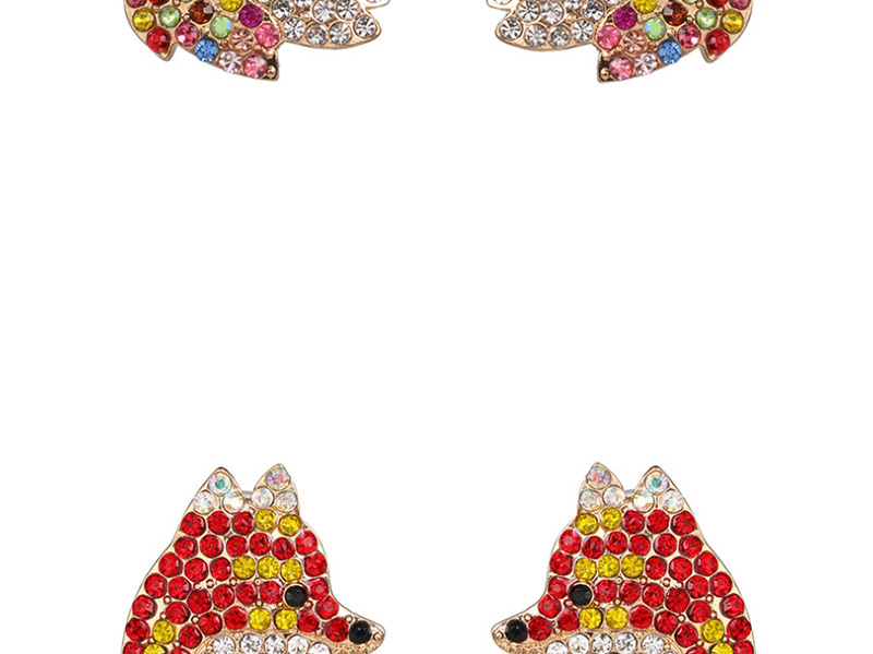 Fashion Red Fox Red Earrings,Stud Earrings
