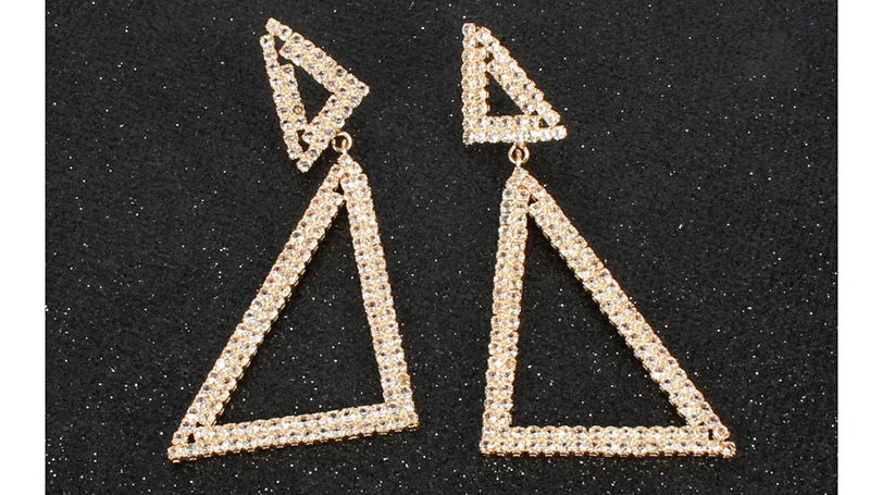 Fashion Gold Triangle Diamond Earrings,Drop Earrings