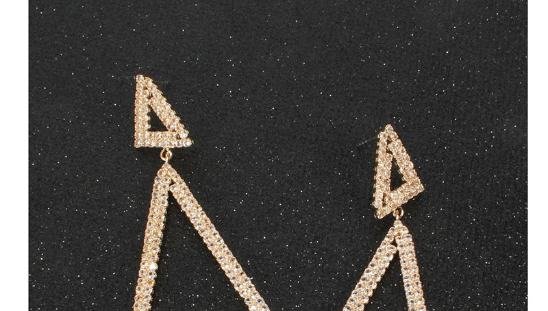 Fashion Gold Triangle Diamond Earrings,Drop Earrings