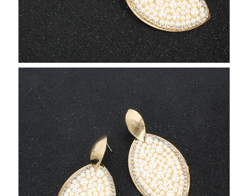 Fashion White Diamond-studded Pearl Eye Earrings,Drop Earrings