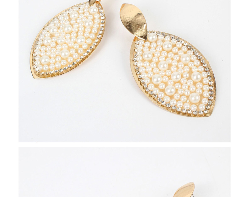 Fashion White Diamond-studded Pearl Eye Earrings,Drop Earrings