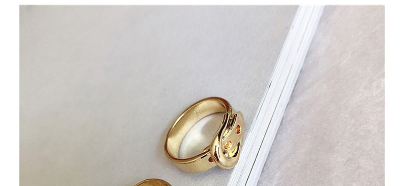 Fashion Button Gold Belt Buckle Metal Smooth Ring,Fashion Rings