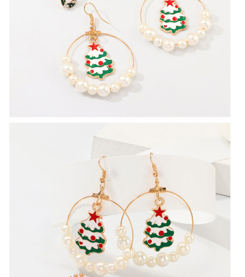 Fashion Color Cartoon Snowflakes Bell Christmas Tree Earrings,Stud Earrings