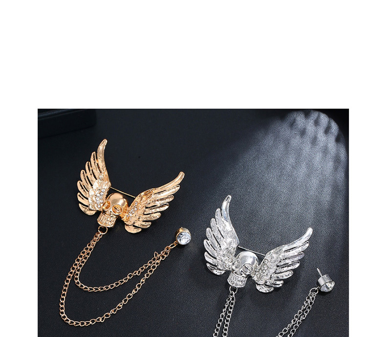 Fashion Silver Alloy Diamond Studded Ghost Hand Brooch,Korean Brooches