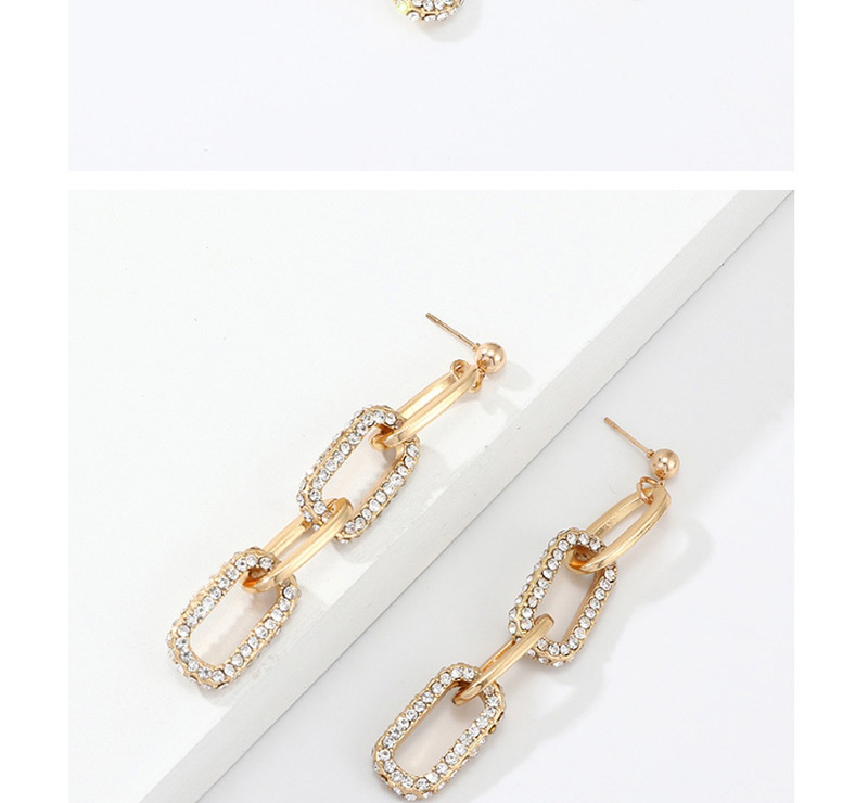 Fashion Gold Chain Ring Stud Earrings,Drop Earrings