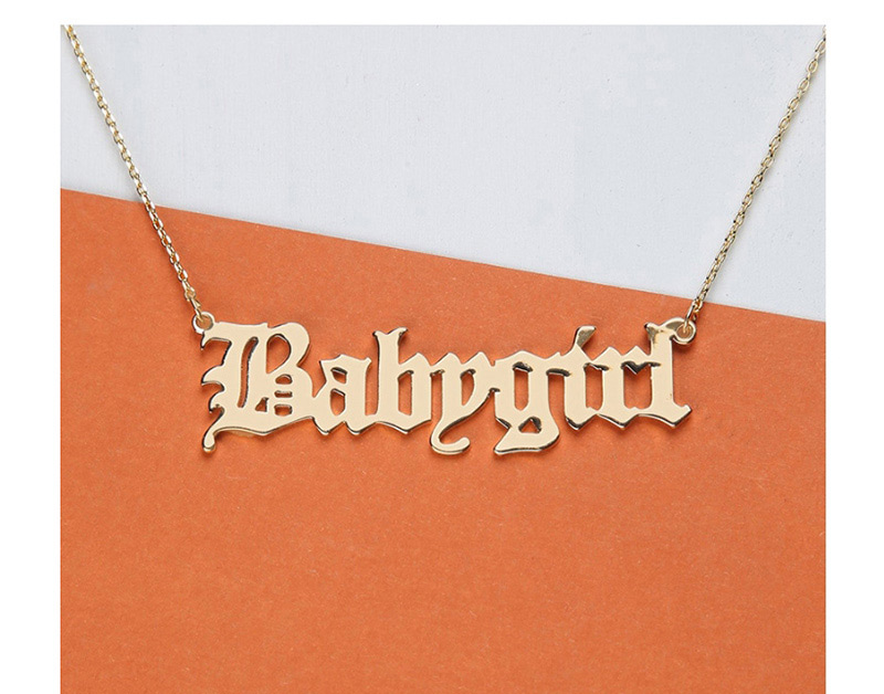 Fashion Silver Babygirl Letter Necklace,Pendants