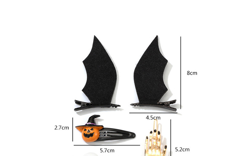 Fashion Black Dark Bat Pumpkin Palm Hair Clip Bb Clip,Hairpins