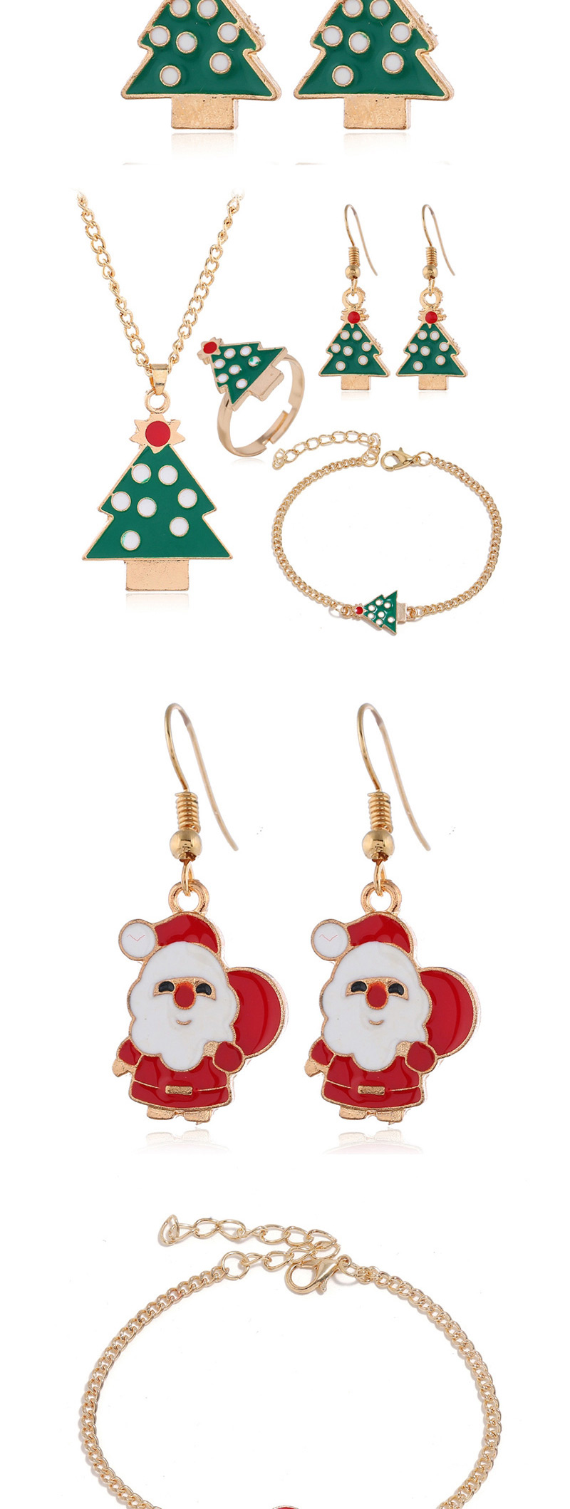 Fashion Golden Elk Santa Claus Elk Gift Christmas Necklace Earring Set,Jewelry Sets