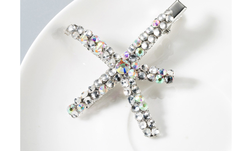 Fashion Silver Starfish With Diamond Hairpin,Hairpins