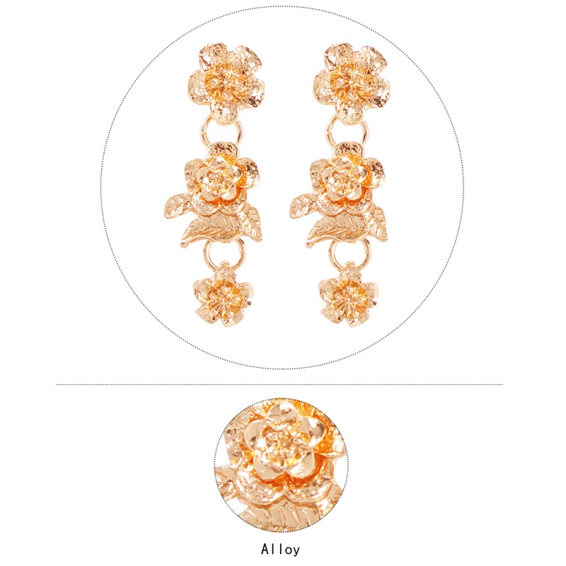 Fashion White K Alloy Flower Earrings,Drop Earrings