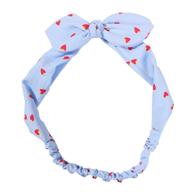 Fashion Light Blue Chiffon Dot Print Bow Tie,Hair Ribbons