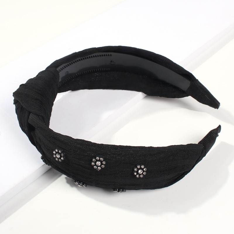 Fashion Gray Plaid Printed Diamond Flower Headband,Head Band