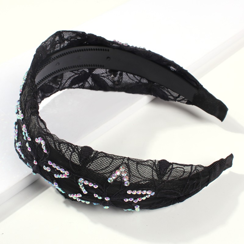 Fashion Gray Online Diamond Flower Embroidery Headband,Head Band