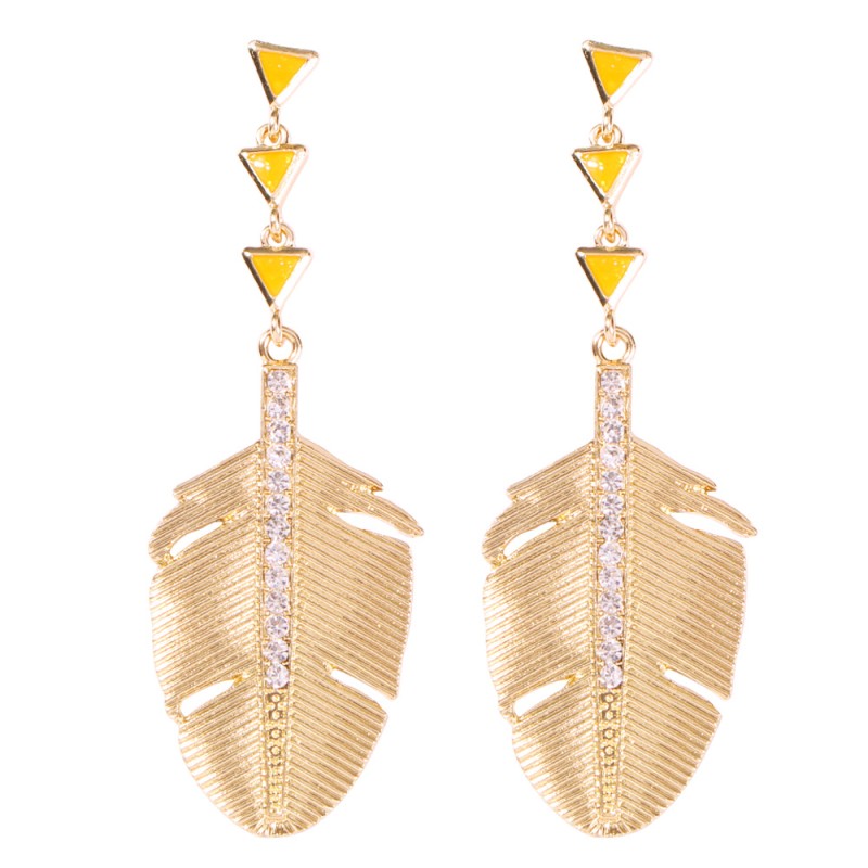 Fashion Gold Openwork: Studded: Leaf Alloy Stud Earrings,Drop Earrings