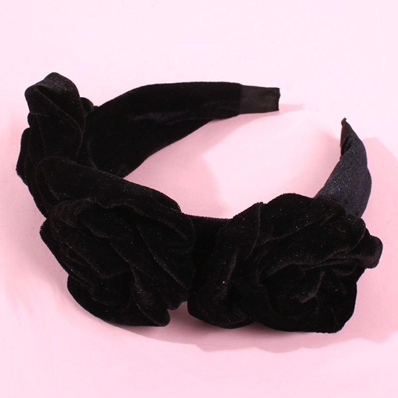 Fashion Black Gold Velvet Three Rose Headband,Head Band