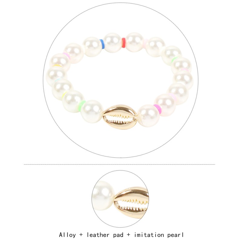 Fashion Pearl White Alloy Shell Beaded Bracelet,Fashion Bracelets