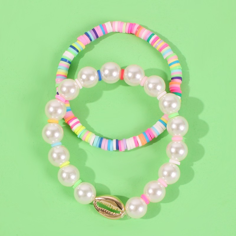 Fashion Pearl White Alloy Shell Beaded Bracelet,Fashion Bracelets