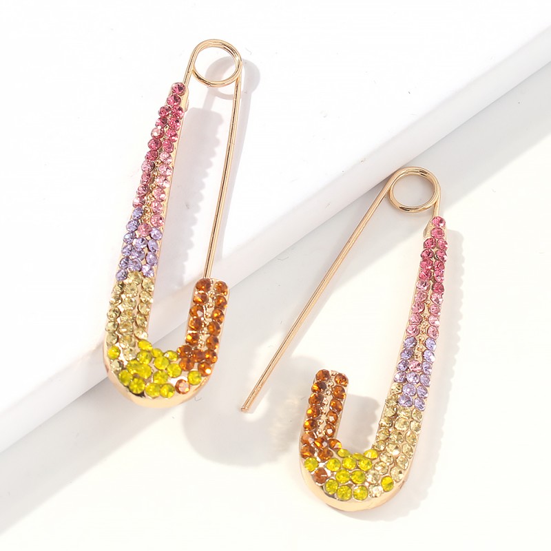 Fashion Regular Color Diamond Alloy Diamond Letter Pin Stud Earrings,Stud Earrings