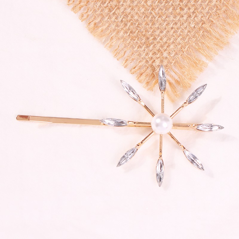 Fashion Gold Alloy Diamond Pearl Hairpin,Hairpins