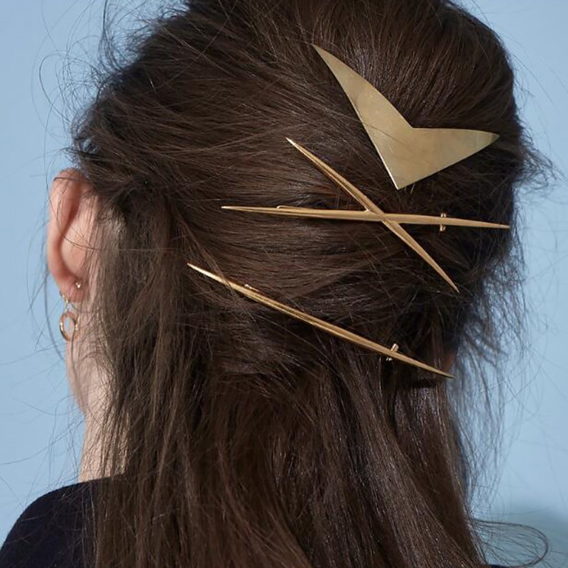 Fashion Gold Alloy X-shaped Hair Clip,Hairpins