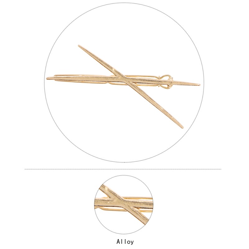 Fashion Gold Alloy X-shaped Hair Clip,Hairpins