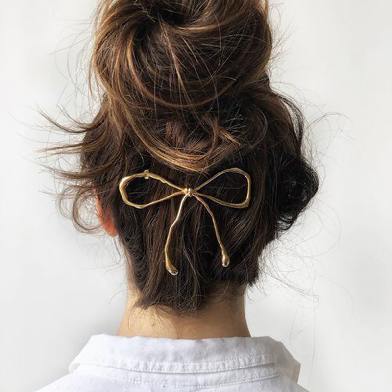Fashion Gold Alloy Bow Hair Clip,Hairpins