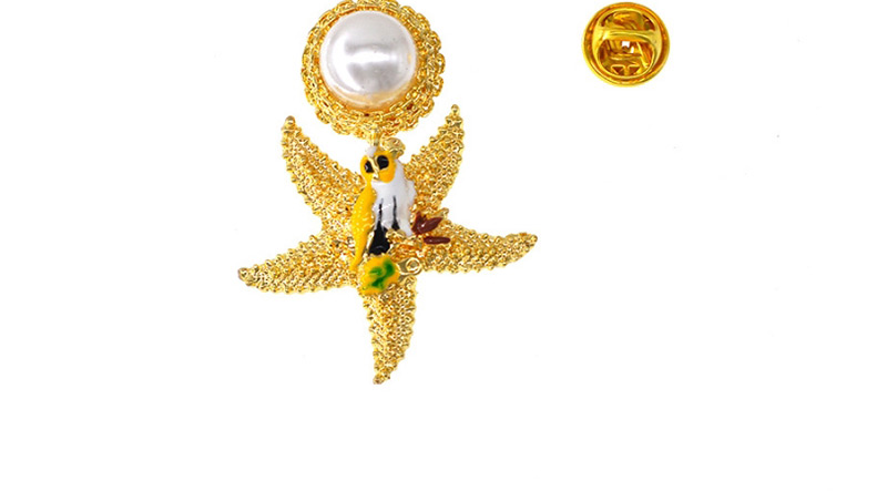 Fashion Gold Starfish Pearl Bird Brooch,Korean Brooches