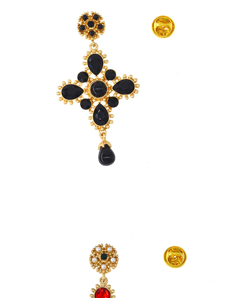 Fashion Color Diamond Jewel Cross Brooch,Korean Brooches