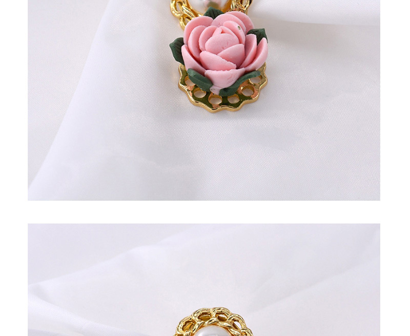 Fashion Gold Ceramic Flower Pearl Brooch,Korean Brooches