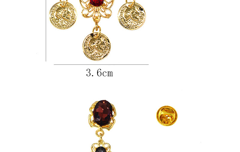 Fashion Gold Diamond Coin Tassel Brooch,Korean Brooches