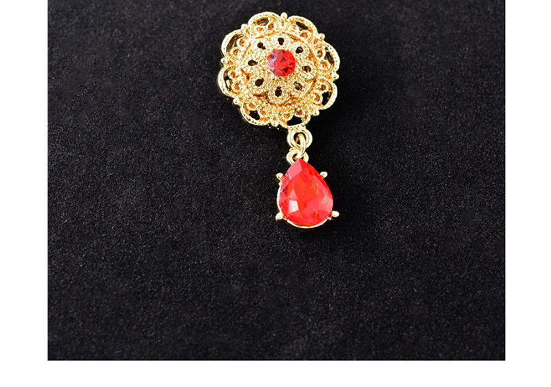 Fashion Gold Openwork Flower Drop Brooch,Korean Brooches