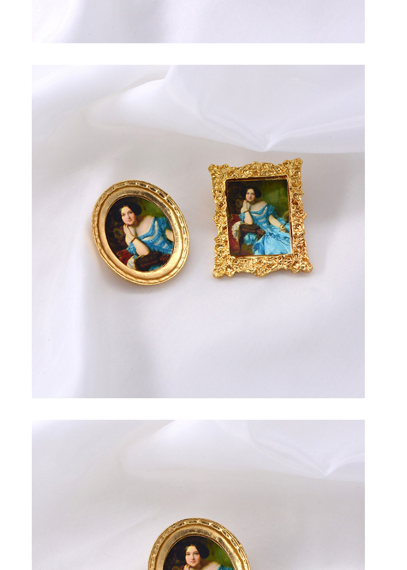 Fashion Golden C Oil Painting Brooch,Korean Brooches