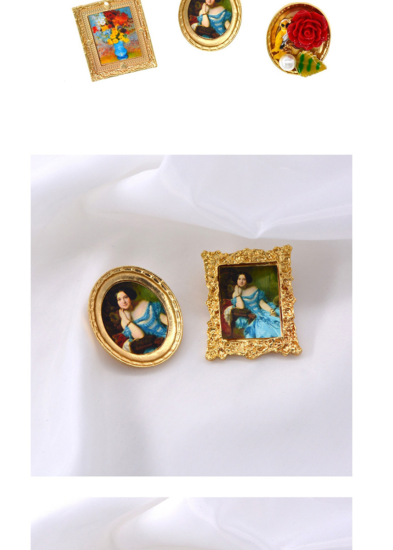 Fashion Golden A Oil Painting Brooch,Korean Brooches