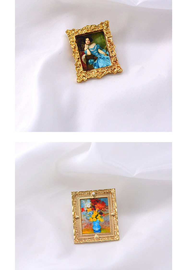 Fashion Golden B Oil Painting Brooch,Korean Brooches