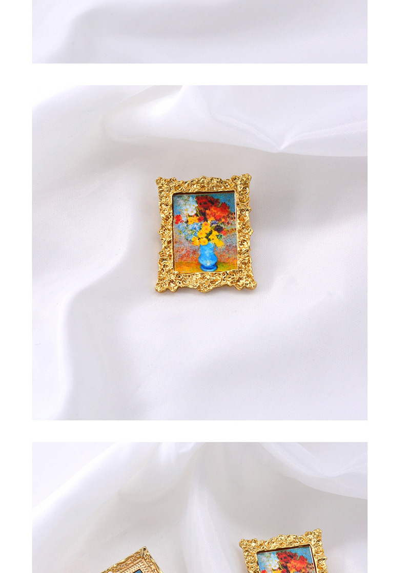 Fashion Golden D Oil Painting Brooch,Korean Brooches